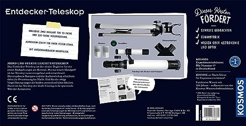 KOSMOS 676889 Entdecker-Teleskop, Starter-Set für Einsteiger und Kinder ab 8 Jahre, 2 Okulare für...
