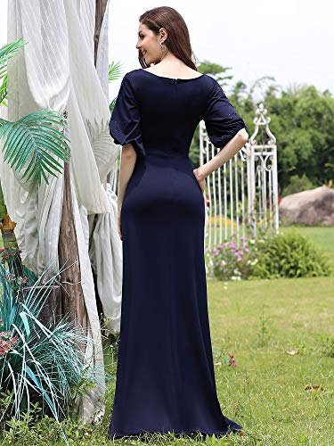 Ever-Pretty EP00544NB12 Women'S Half Hollow Sleeve A-Line Wedding Party Gowns Formal Dress Navy Us12 thumb #1