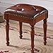 Tabouret Coiffeuse Bois Tabouret de Maquillage en Cuir Artificiel 45×40×30cm,pour Chambre à Coucher Salle De Bain Salon,Vintage Tabouret Piano,Robuste Et Confortable,Capacité 130kg