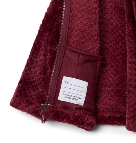 Columbia Youth Fire Side Sherpa Full Zip Fleece Jacket, Rich Wine, 4T3