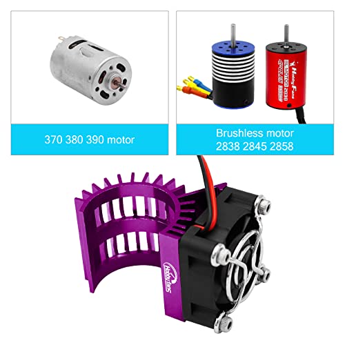 Hobby Fans Rc Motor Heat Sink With 5V Cooling Fan Fit 370 380 390 2838 2858 2845 Size Brushless Motor Engine Motor Heatsink For 1/14 1/16 1/18 Rc Car Truck Buggy Crawler (Purple) #TOP2