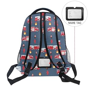 Travel Laptop Backpack Daypack College School Computer Bag Fire Trucks Bookbag for Kids, Fits 3 to 6 Years Old Travel Laptop Backpack Daypack College School Computer Bag Fire Trucks Bookbag for Kids Fits 3 to 6 Years Old