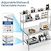 ROVSUN All Stainless Steel Table with Overshelves 60
