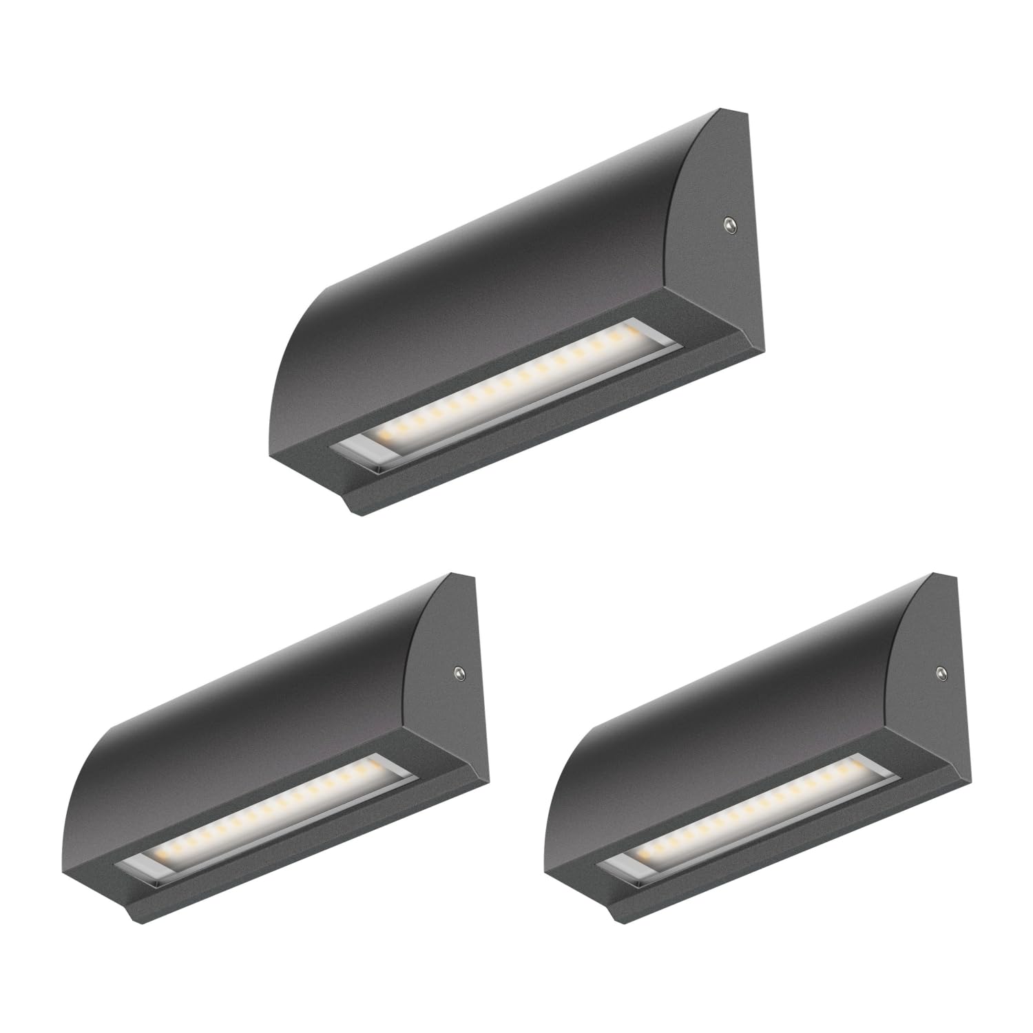 ledscom.de 4 LED wall Light/Staircase Light SEGIN for Outdoors, IP54, Flat, Downlight, Black matt, Angular, 6.2 W, 566lm, Warm White — view 28