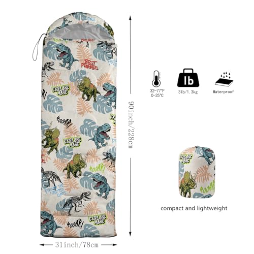 Bolsas de dormir QOOMO para camping, 3 estaciones, cálida y fresca, ligera y resistente al agua para adultos y niños miniatura 5