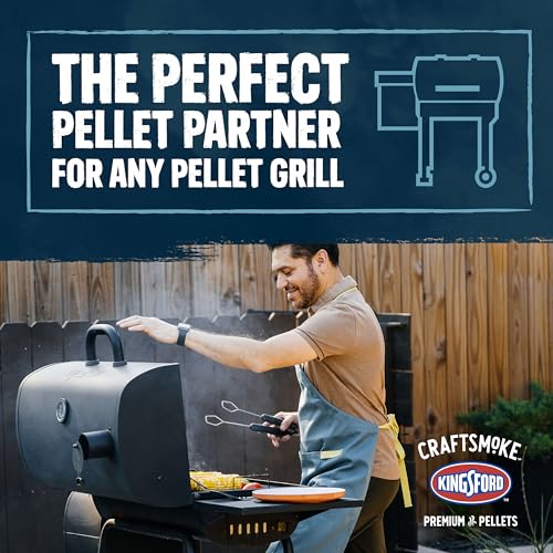 Image of Kingsford Craftsmoke Premium Grilling Wood Pellets, Grillmasters Choice Cherry, Hickory, and Oak BBQ Pellets for Grilling, 100% Natural Hardwood, 20 pounds