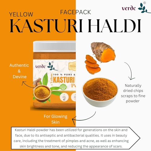 Image of 100% Pure & Natural Yellow Kasturi Haldi /Manjal /Turmeric Powder for Face - Glow- Facepack for acne free clear skin (100 GM)