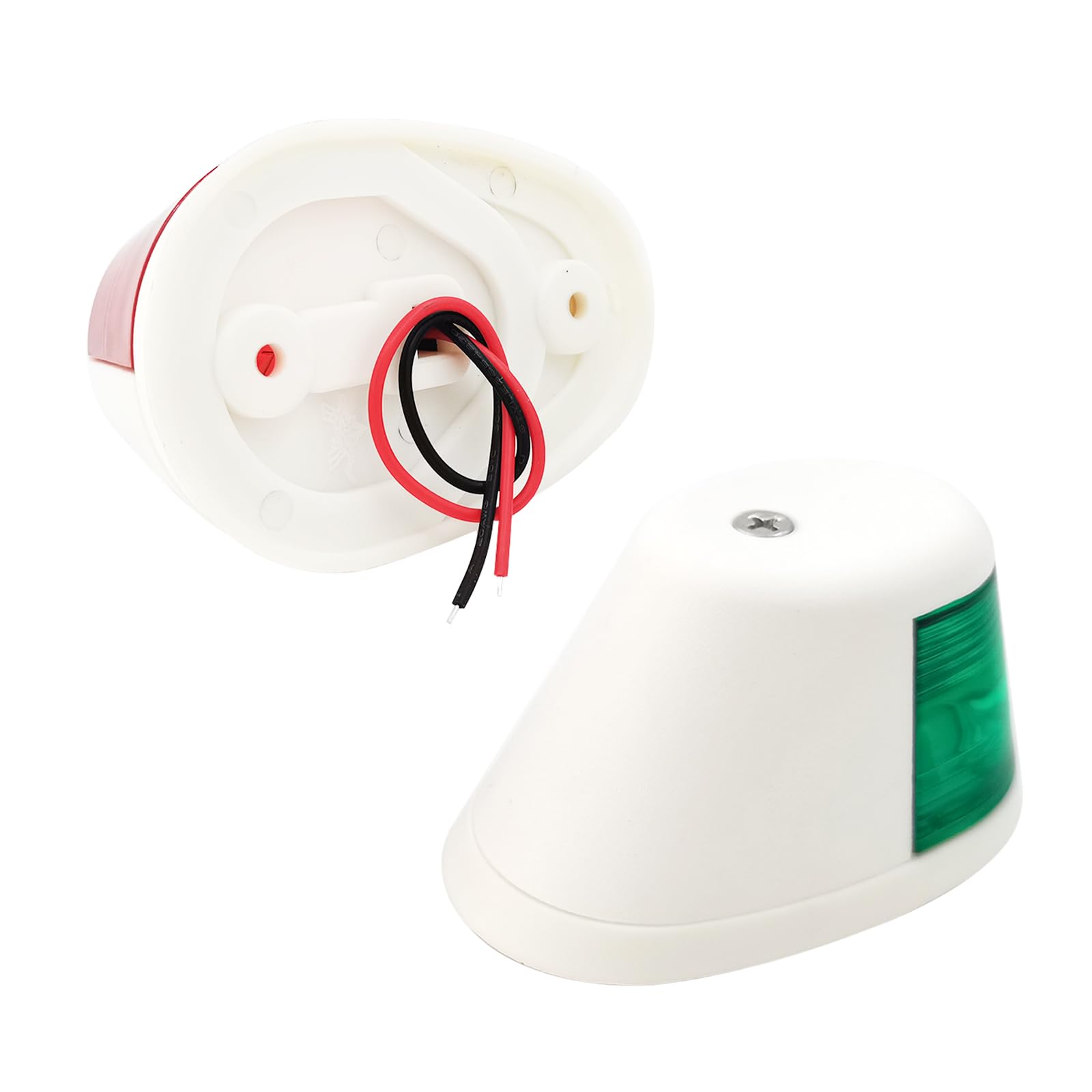 JT-HLM - Luces de navegación rojas y verdes para barcos, 12 V, luces de posición de envío, luz de ancla marina, luces LED de navegación de 112.5° para barco marino yate (blanco)