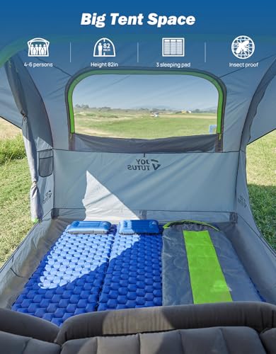 image for JOYTUTUS SUV Tent for Camping with Rainfly, Double Door Design Car Ten