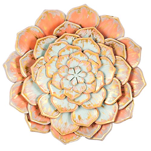 Cape Craftsmen Beautiful Springtime Colorful Multi Layer Brushed Metal Flower Wall Decor - 19 x 3 x 19 Inches Fade and Weather Resistant Decoration for Homes, Apartments, Yards and Gardens