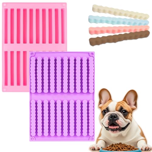 2 Stück Backmatte Hundekekse, Silikon Backmatte Hundeleckerli Rechteckig für Hundeleckerlies, Hundekekse Backform für Hunde DIY Hundekekse, Schokolade, Süßigkeiten, Pudding, Eiswürfel
