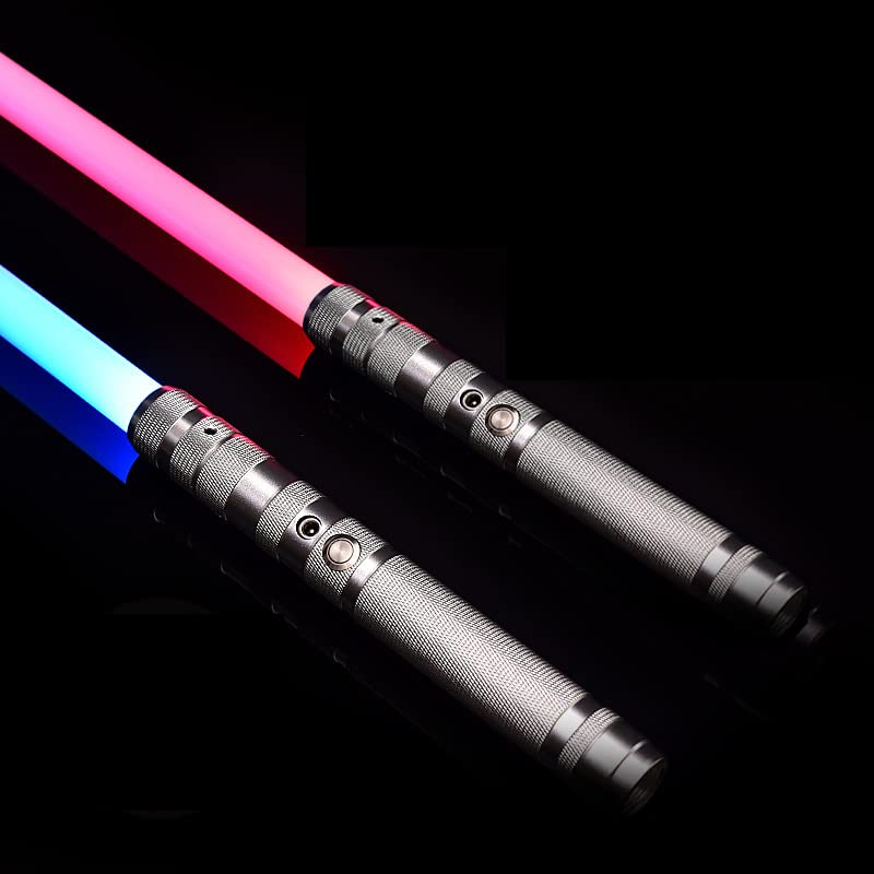 Photo 1 of 2-Piece Lightsaber Metal Handle 3 Kinds Of Sounds and 12 Colors Can Be Replaced Battery Charging 2-in-1 Double-Edged FX Duel Lightsaber Role-Playing Toy Suitable Children's