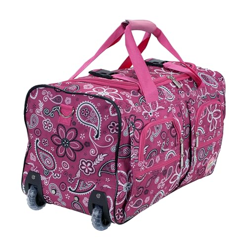 Image of Rockland Rolling Duffel Bag, Black, 22 inch
