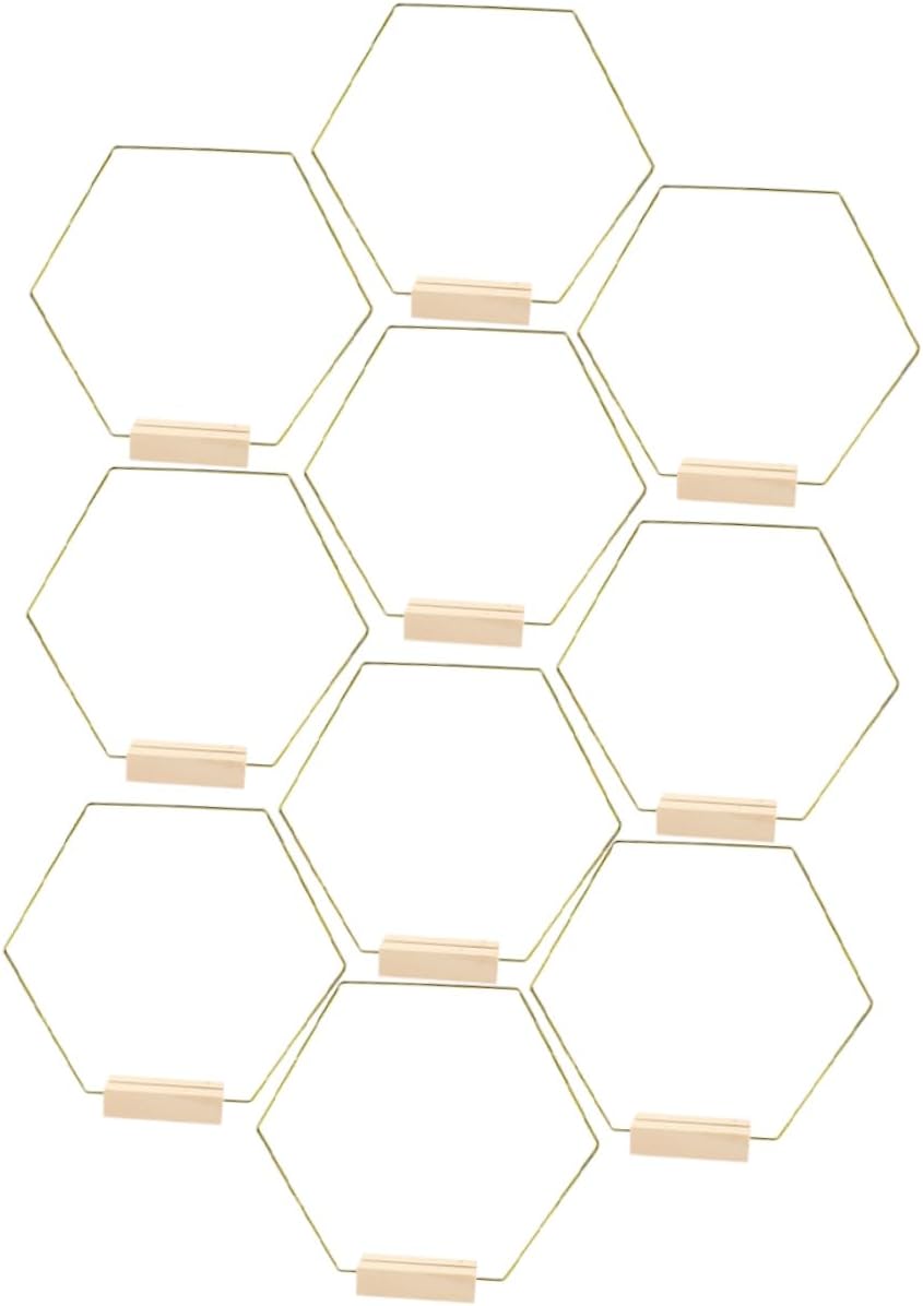 Ciieeo 10pcs Hexagon Wreath Rings with Base Metal for DIY Wedding Centerpieces Floral Decorations and Party Backdrops for and Home Decor