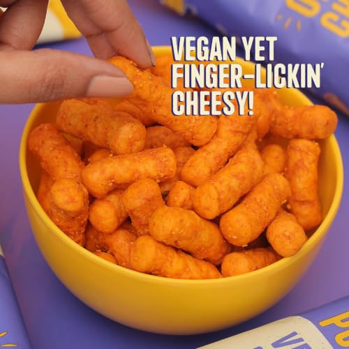 Image of Nourish Organics Vegan Parmesan Protein Puffs | 12g Plant Protein per Pack | Baked, Not Fried | Chickpea, Brown Rice & Maize-Based | Cashew & Nutritional Yeast Seasoning | No Maida, No Palm Oil | Gluten-Free Savoury Snack | 60g (Pack of 4)