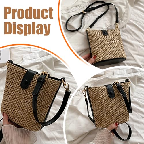 Sac à main en paille pour femme avec sangle réglable - 2