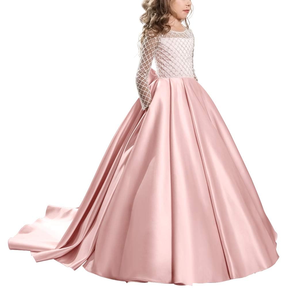Blumenmädchen Kleid Kinder Prinzessin Hochzeitskleid Mädchen Langes Abendkleid Brautjungfern Prinzessin Kleid Stitch Kleid Abschluss Kleider Teenager