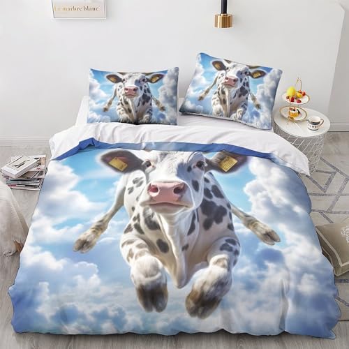 Funda nórdica de vacas voladoras para dormitorios juveniles modernos 3