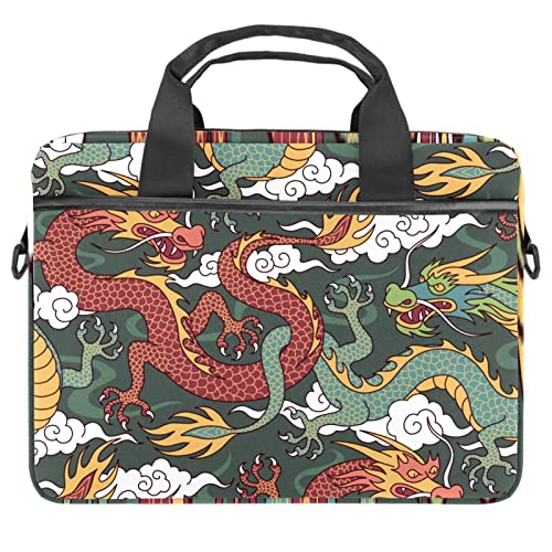 Sacoche PC 13.3 pouces antichoc dragon de feu à bandoulière ergonomique