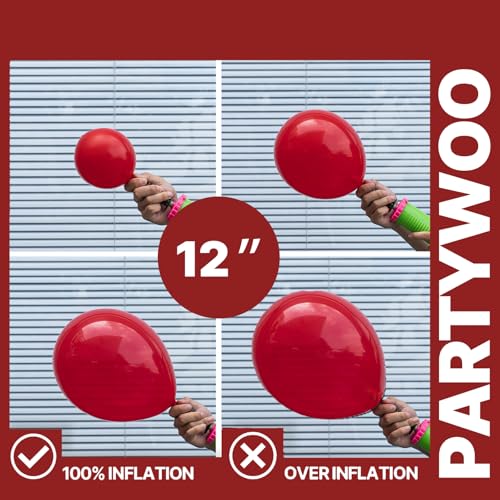 Image of PartyWoo Red and Gold Balloons 66pcs 12 10 Inch Matte Red Burgundy Metallic Chrome Gold Confetti Balloons for Graduation Baby Shower Birthday New Year's Eve Anniversary Christmas Party Decorations