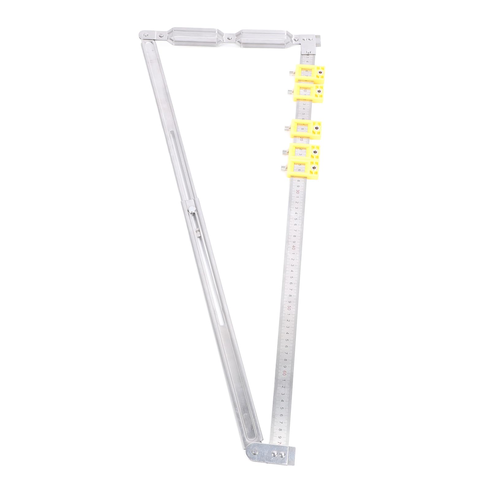 Regla métrica plegable con 5 deslizadores, regla localizadora de perforación de agujeros en acero inoxidable, conector 2 en 1 para carpintería, herramienta de alineación extensible