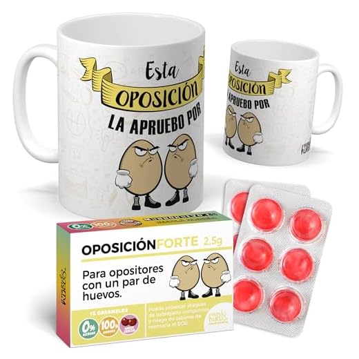 Taza "Esta oposición la apruebo por huevos"
