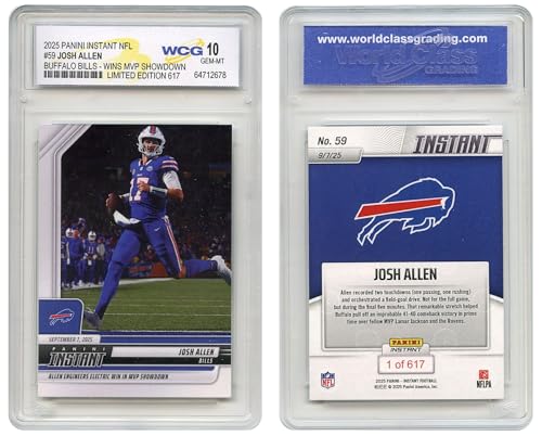2025 Panini NFL Buffalo Bills Josh Allen Wins MVP Showdown Card #59 - Graded GEM Mint 10 (Limited & Numbered to Only 617)