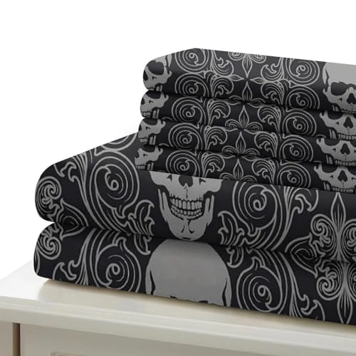 Parure de lit 3D motif crâne en microfibre super douce 260x220cm