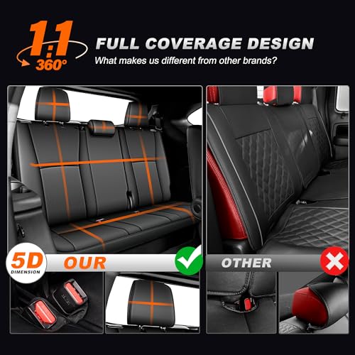 Image of AOMSAZTO Custom Fit Seat Covers for Toyota Highlander 2020 2021 2022 2023 20242025 2026 -Three-Row 7 Seats,Second Row Captain Chair Full Set Faux Leather-Dark Gray