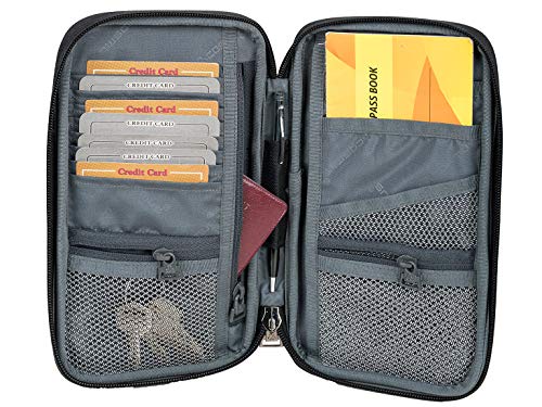 COSMUS Unisex-Adult Passport Holder Travel Case Wallet & Organizer Polyester Fabric Passport Holder- Black 3 51Ea+Us8INL