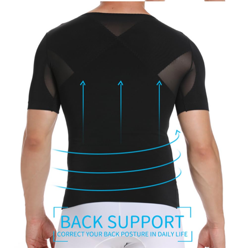Hombre Compresión Pecho Abdomen y Cintura Gynecomastia Deportiva Camisa Faja Reductora Camiseta Adelgazar Moldeador Shaper Chaleco