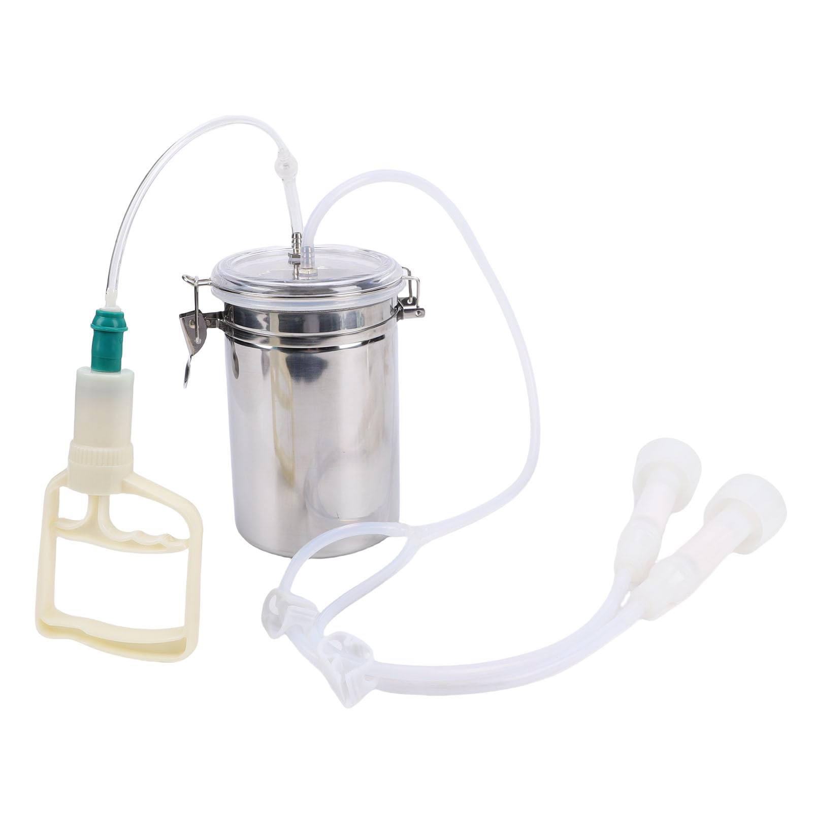 Máquina de Leche de 2L, Ordeñadora Manual de Cabra, Botella de Acero Inoxidable, Kit de Ordeño Portátil, Máquina de Ordeño de Cabra para Plantas de Leche, Suministros de Manejo