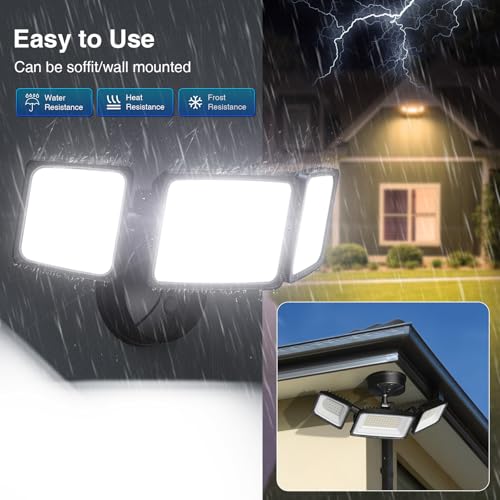 Onforu 100W Smart Flood Lights Outdoor, 3 Adjustable Heads, 9000LM Dimmable Hardwired Security Light, WiFi Alexa Control Floodlight, 2700K-6500K Tunable by Onforu - Image 7