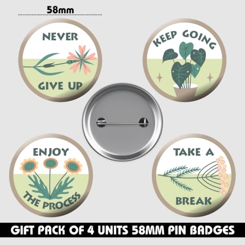 Image of Motivational Pins Badges 58mm Size | Round Button Badges | Inspirational Quotes | Return Gift | Event Badges | Kids Badges | Women brooches | Perfect for Backpacks
