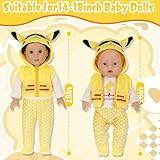 Baby Doll Clothes for 14-18 inch Baby Dolls , 4 Pcs Yellow Squirrel Dolls Clothes Outfits with 1 Top 1 Waistcoat 1 Trousers 1 Socks for 30-45 cm Dolls Gifts for Boys and Girls - Image 6