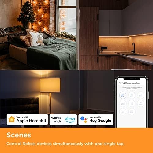 Miniatura 9 de Refoss Interruptor inteligente de un solo polo, requiere cable neutro, compatible con Apple HomeKit, Tienda Alexa y Hey Google, control remoto y por
