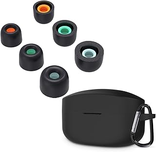 TENNMAK Fones de ouvido de espuma de memória para Sony WF-1000XM4 & WF WI XBA Series WF-SP900 WF-XB700 WI-1000X com tamanho S/M/L (ponta da caixa e da orelha)