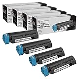 LD Compatible Toner Cartridge Replacement for Okidata 44574701 (Black, 4-Pack)