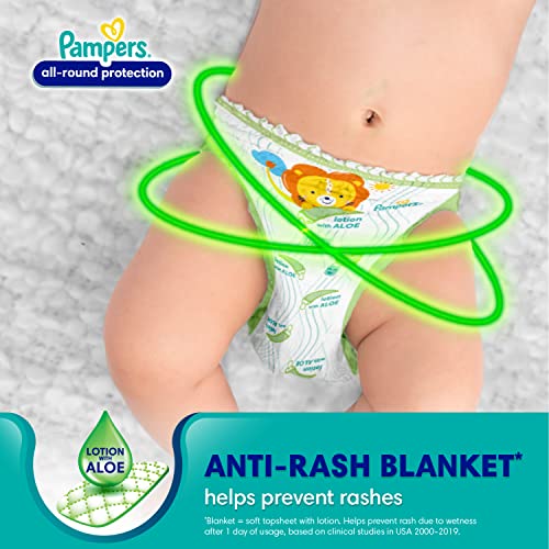 Image of Pampers Active Baby Taped Diapers, Small size Diapers, (S)22 count taped style custom fit & All round Protection Pants, New Born, Extra Small size baby diapers (NB /XS), 17 Count, Lotion with Aloe Vera