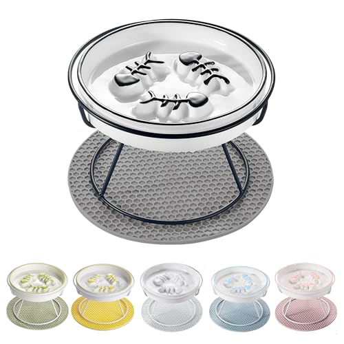TRUNDISAN Elevated Cat Slow Feeder Bowls,Whisker...