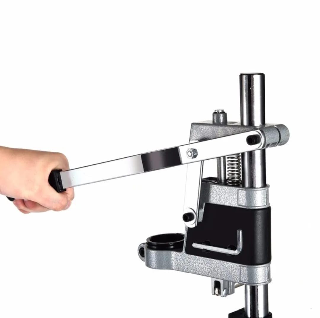 Terryshop74® Base a Colonna per Trapano Ø 43 mm con Morsa Regolabile – Colonna 500 mm, Supporto in Ghisa Pesante, Altezza Regolabile, Linea Professional per Trapani da Banco