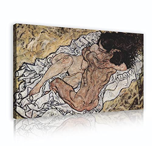 Réplique œuvre d'art L'étreinte Schiele pour une ambiance intime