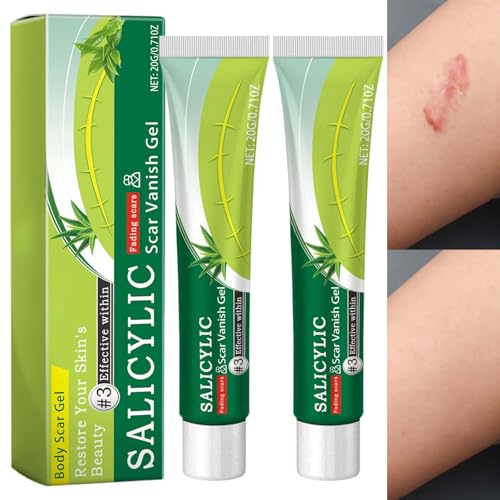 2 Pezzi Silicona Crema Cicatrizante Reductor de Cicatrice, Gel Cicatrices, Unifica El Tono De La Piel, Reduce Queloides, Estrías y Cicatrices Hipertróficas, Apto para Todo Tipo de Piel (20g)