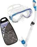 Cressi Erwachsene Tauchset Schnorchelset Onda Dry (Made in Italy), Blu, WDM1010192
