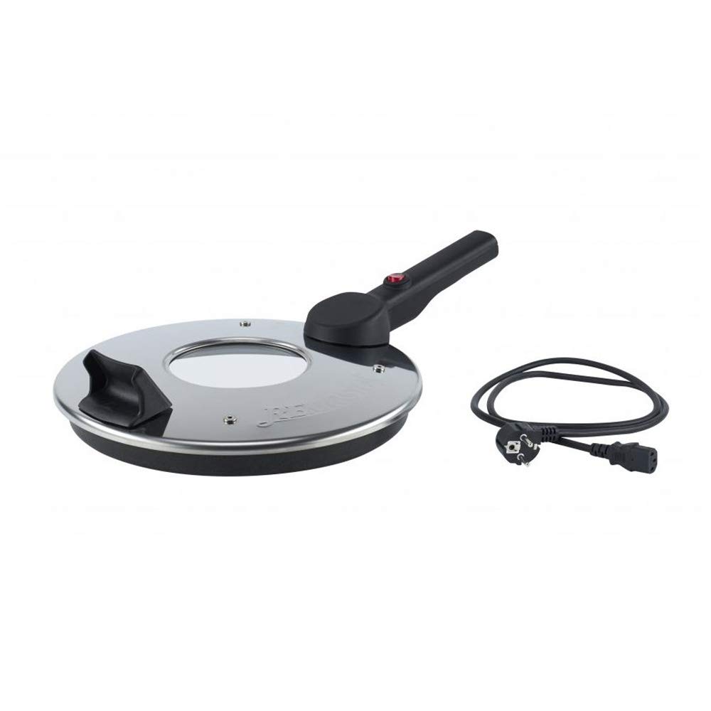 REMOSKA PRIMA Marmite à couvercle électrique | Cuisson de viandes, pains et desserts sucrés | Mini-four | Cuisson économique | Fabriqué tchèque (noir/argent, 4 l / 4 personnes / 580 W)