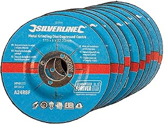 Silverline 224514 Metal Grinding Discs Depressed Centre 10pk 115 x 6 x 22.23 mm