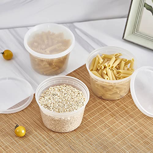 [48Set - 16oz.] Plastic Deli Food Storage Containers With Plastic Lids, Disposable togo containers for soup, Meal Prep, Slime | BPA Free | Stackable | Leakproof | Microwave | Dishwasher | Freezer Safe - Thumbnail 7