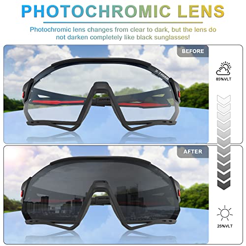 X-Tiger Photochromic Cycling Glasses For Men Women Clear Sports Sunglasses For Mtb Bike Baseball Running Uv Protection #TOP1