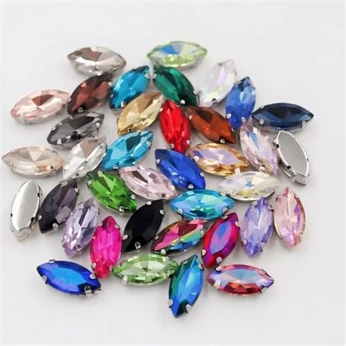 Strass à coudre olive pour la création de bijoux et customisation