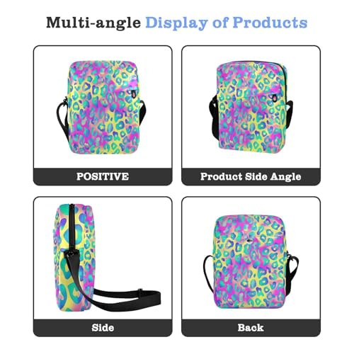 cute messenger bag Small Crossbody Bags For Women Women's Purse Adjustable Strap for Outdoor Daily Outdoor Daily- Leopard Rainbow Color4
